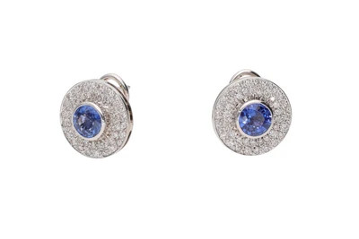 Orecchini con diamanti e pietre blu - Asta Preziosi Orecchini con diamanti e pietre blu - Asta Preziosi