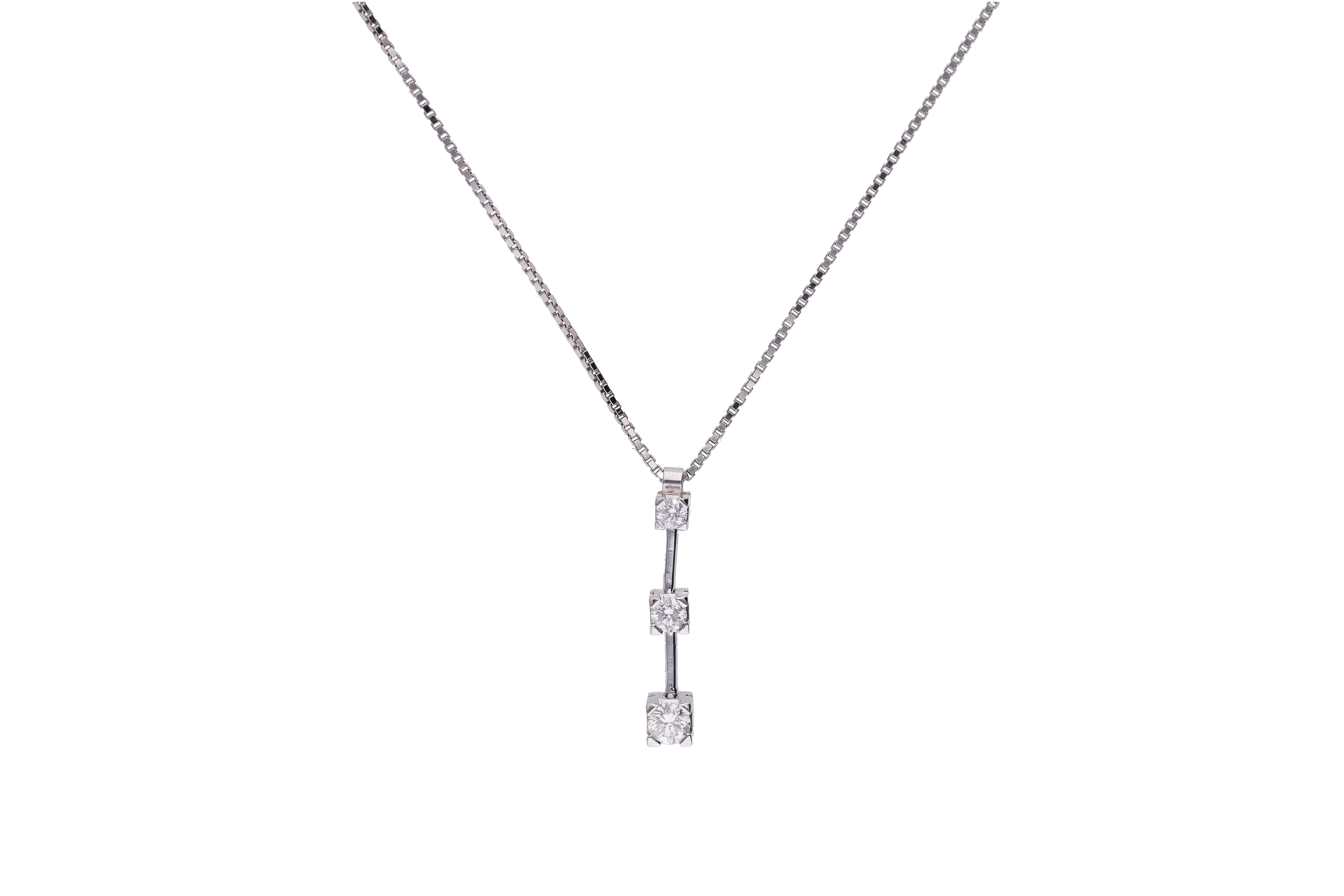 Collana con tre diamanti - Asta Preziosi