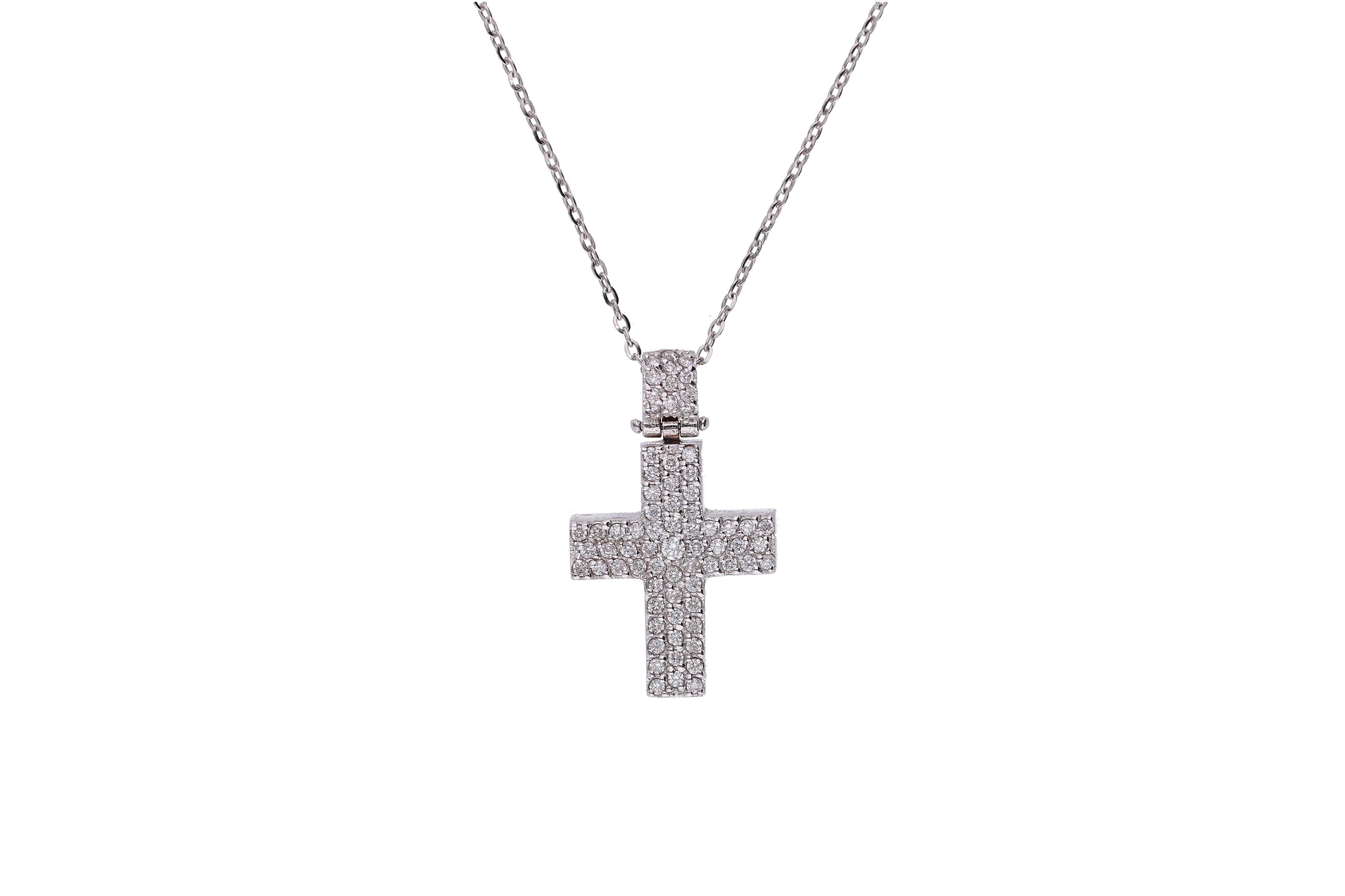 Collana e crocetta con diamanti - Asta Preziosi