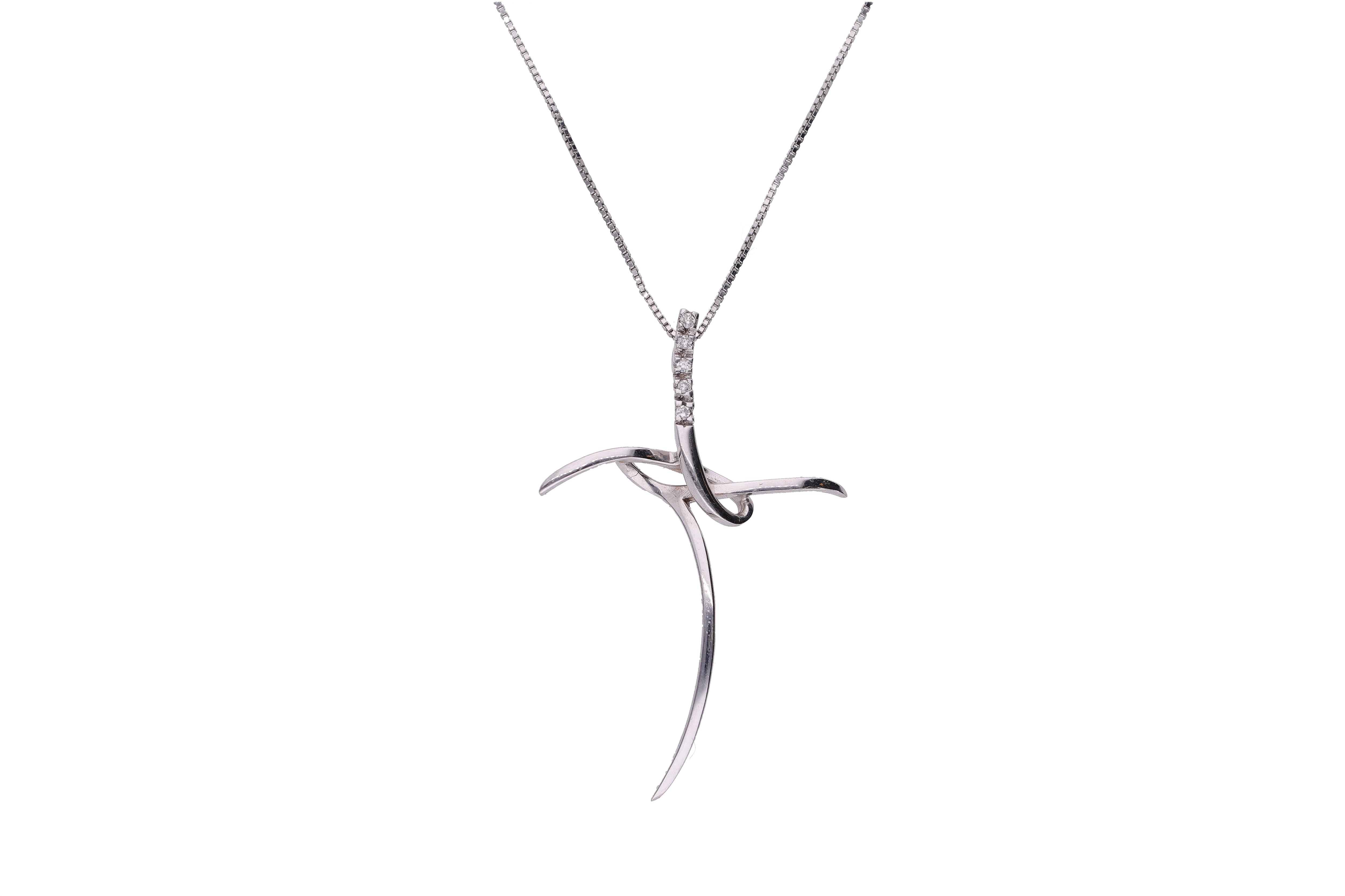 Collier e crocetta con diamanti - Asta Preziosi