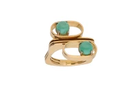 Anello quadrangolare con pietre - Asta preziosi
