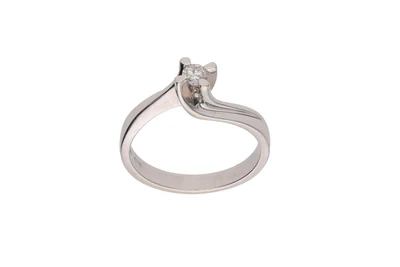 Anello con diamante - Asta preziosi