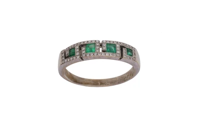 Anello con diamanti e smeraldi - Asta preziosi
