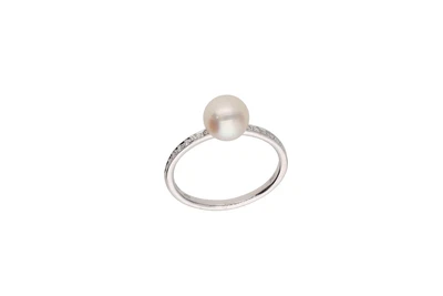 Anello con perla coltivata e diamanti - Asta preziosi