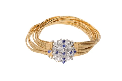 Bracciale a fili con pietre blu - Asta preziosi