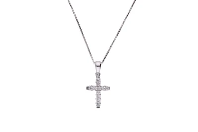 Collana e crocetta con diamanti - Asta preziosi