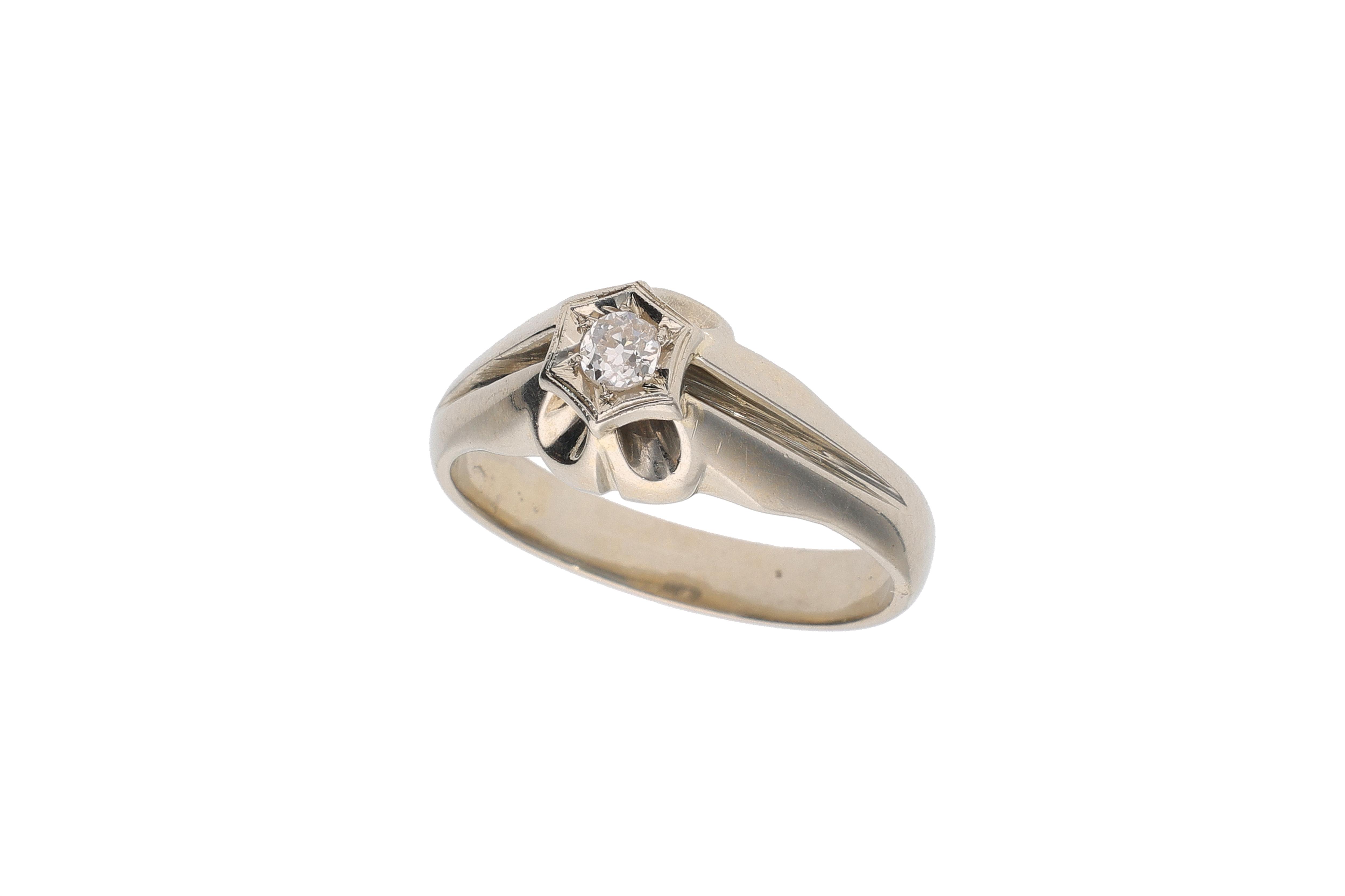 Anello con diamante - Asta preziosi