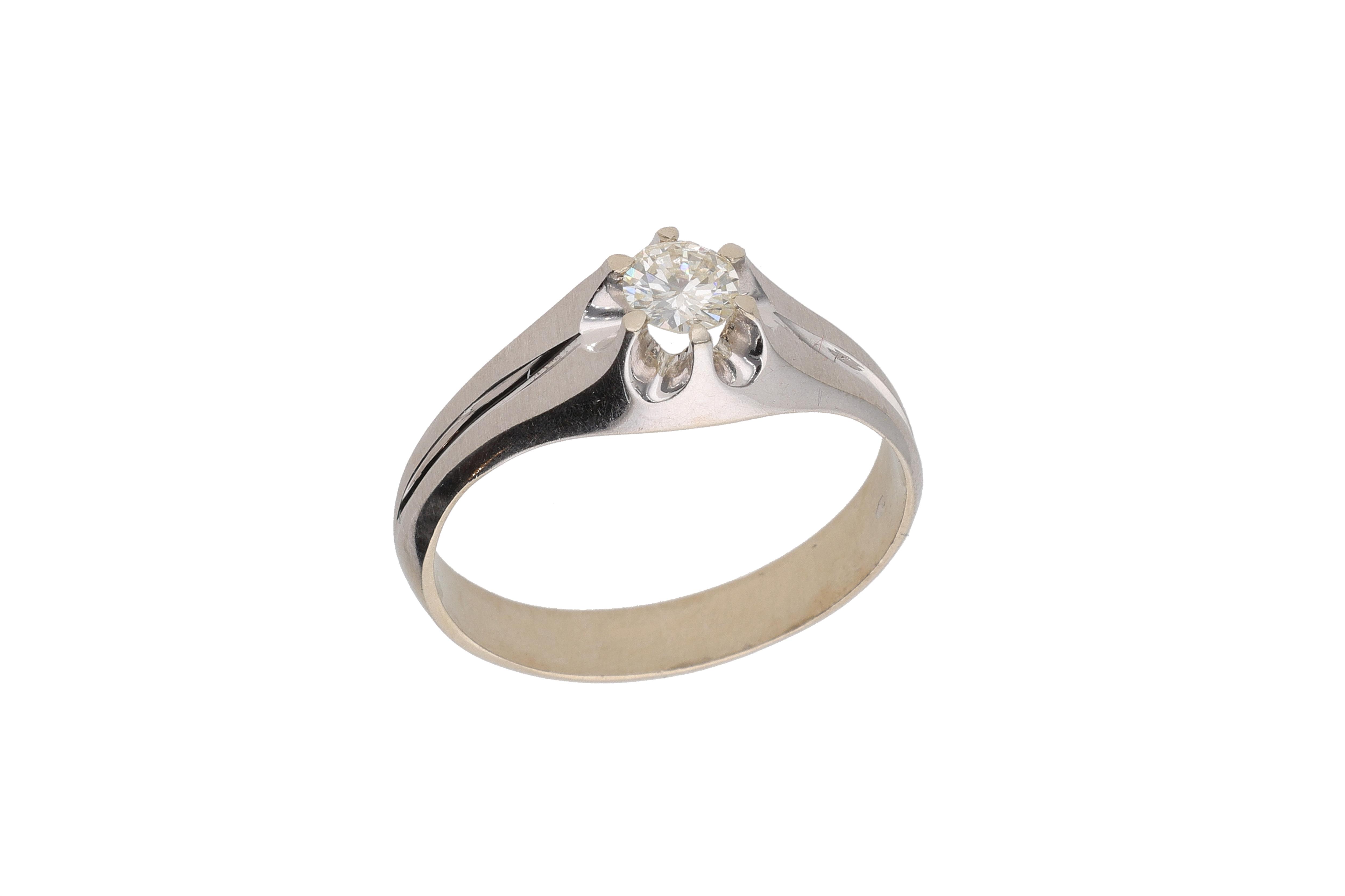 Anello solitario con diamante - Asta preziosi