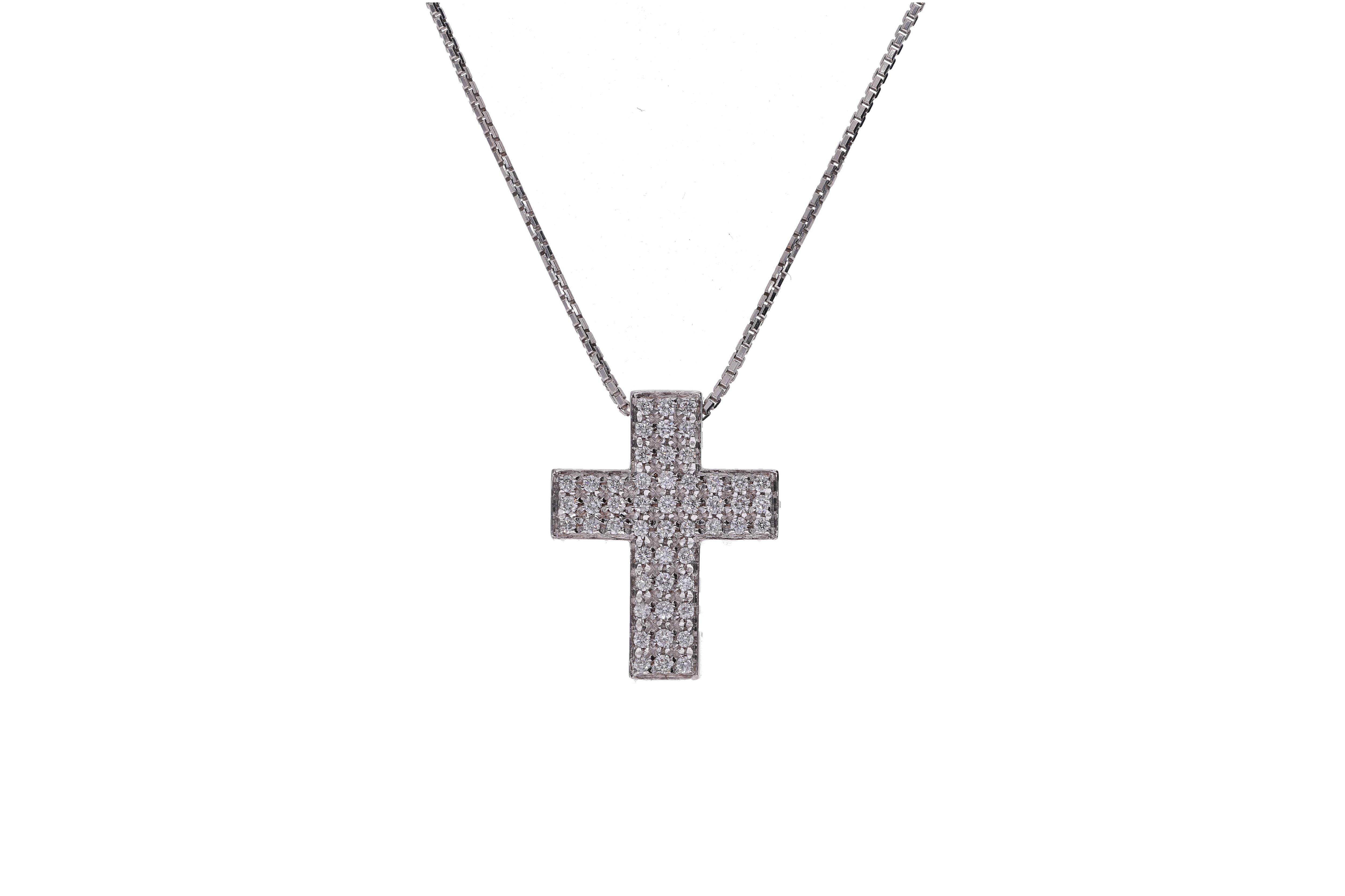 Collana con crocetta con diamanti - Asta preziosi