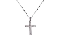 Collana e pendente a forma di croce con diamanti - Asta Preziosi