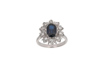 Anello con diamanti e zaffiro - Asta Preziosi Anello con diamanti e zaffiro - Asta Preziosi
