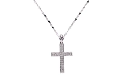 Collana e pendente a forma di croce con diamanti - Asta Preziosi