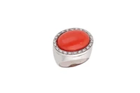 Anello con diamanti e corallo - Asta Preziosi Anello con diamanti e corallo - Asta Preziosi