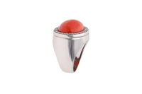 Anello con diamanti e corallo - Asta Preziosi Anello con diamanti e corallo - Asta Preziosi