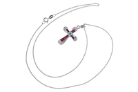 Collana e pendente con diamanti e pietre colorate - Asta Preziosi