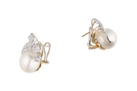 Orecchini con perle coltivate barocche e diamanti - Asta Preziosi Orecchini con perle coltivate barocche e diamanti - Asta Preziosi
