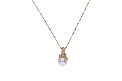 Collana con pendente con diamanti e perla coltivata - Asta Preziosi Collana con pendente con diamanti e perla coltivata - Asta Preziosi