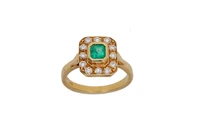 Anello con smeraldo e diamanti - Asta Preziosi Anello con smeraldo e diamanti - Asta Preziosi