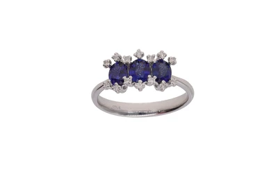 Anello con diamanti e pietre blu - Asta Preziosi Anello con diamanti e pietre blu - Asta Preziosi