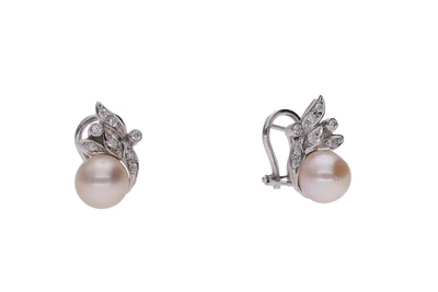 Orecchini con perle e diamanti - Asta Preziosi