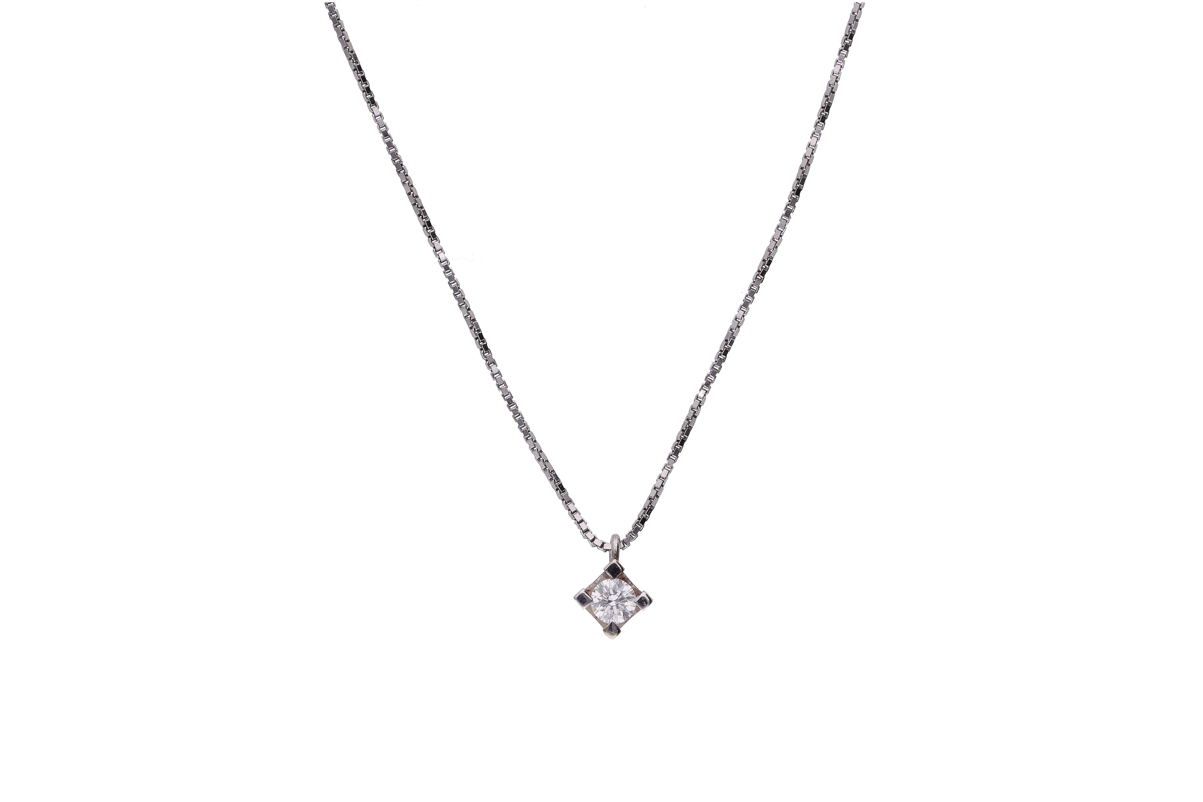 Collier punto luce con diamante - Asta Preziosi