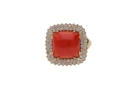 Anello con diamanti e corallo - Asta Preziosi Anello con diamanti e corallo - Asta Preziosi