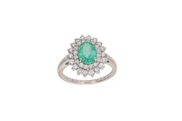 Anello con smeraldo e diamanti - Asta Preziosi Anello con smeraldo e diamanti - Asta Preziosi