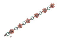 Bracciale con corallo, calcedonio, rubini e diamanti - Asta Preziosi Bracciale con corallo, calcedonio, rubini e diamanti - Asta Preziosi