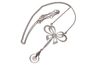 Collana con diamanti e perlina - Asta Preziosi Collana con diamanti e perlina - Asta Preziosi