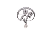 Spilla con diamanti e perla - Asta Preziosi Spilla con diamanti e perla - Asta Preziosi