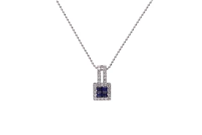 Collana e pendente con zaffiri e diamanti - Asta Preziosi Collana e pendente con zaffiri e diamanti - Asta Preziosi