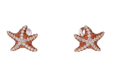 Coppia di orecchini con diamanti e pietre colorate - Asta Preziosi Coppia di orecchini con diamanti e pietre colorate - Asta Preziosi
