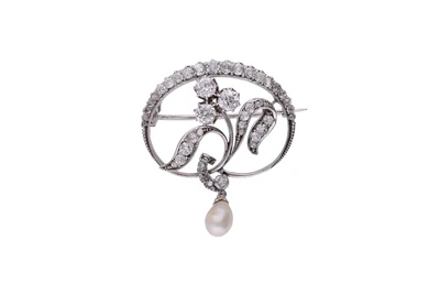 Spilla con diamanti e perla - Asta Preziosi Spilla con diamanti e perla - Asta Preziosi