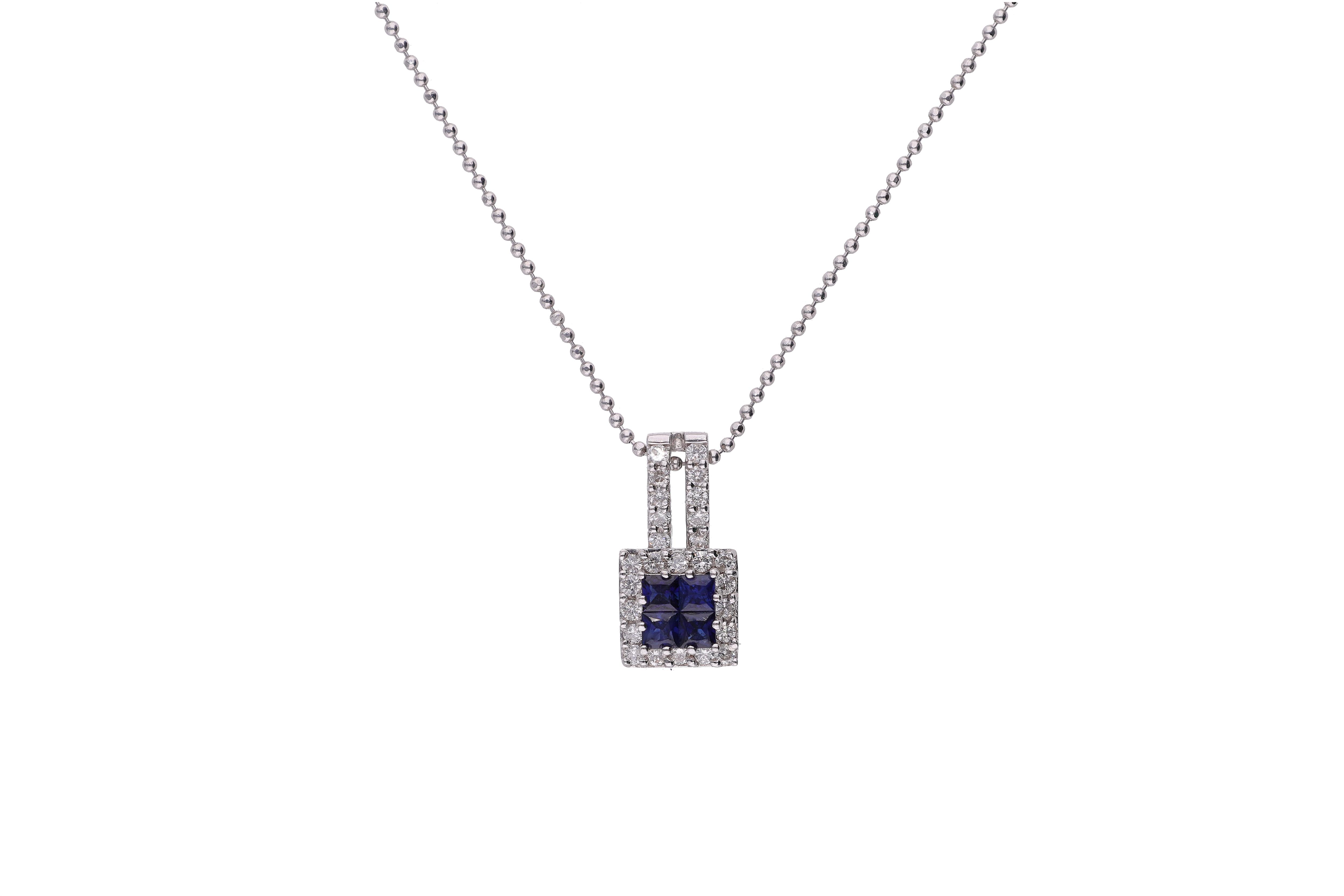 Collana e pendente con zaffiri e diamanti - Asta Preziosi