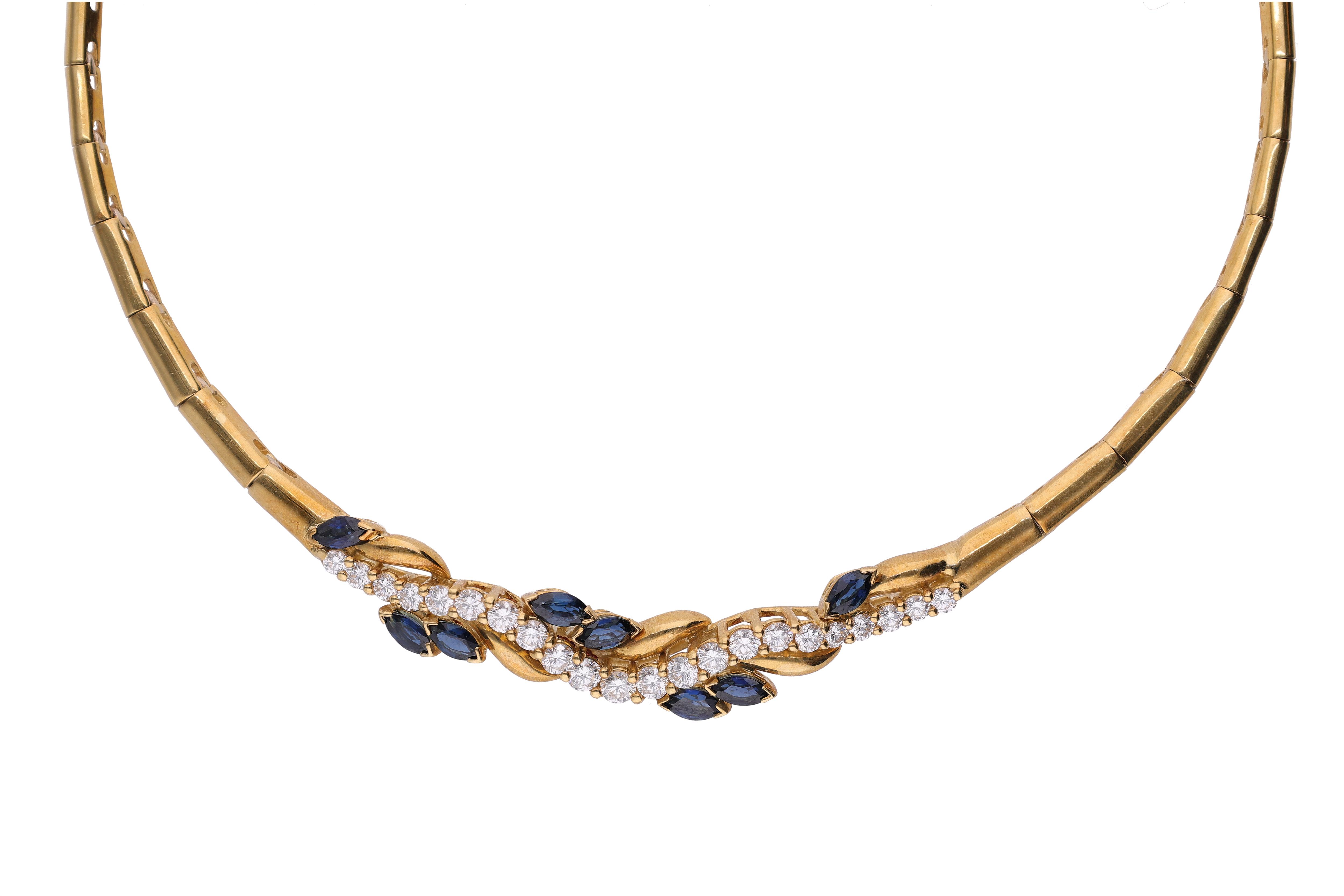 Collier con diamanti e zaffiri - Asta Preziosi