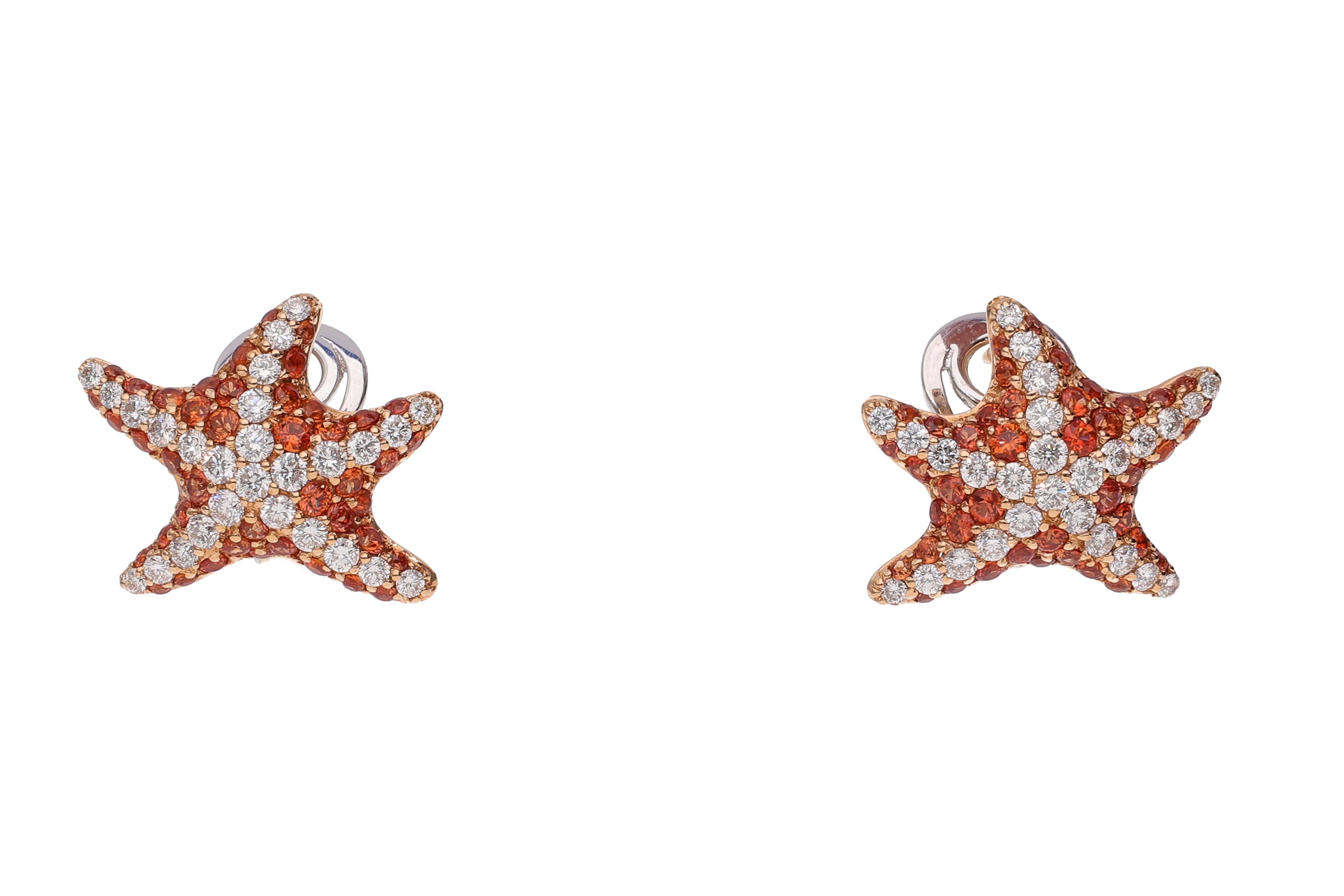Coppia di orecchini con diamanti e pietre colorate - Asta Preziosi