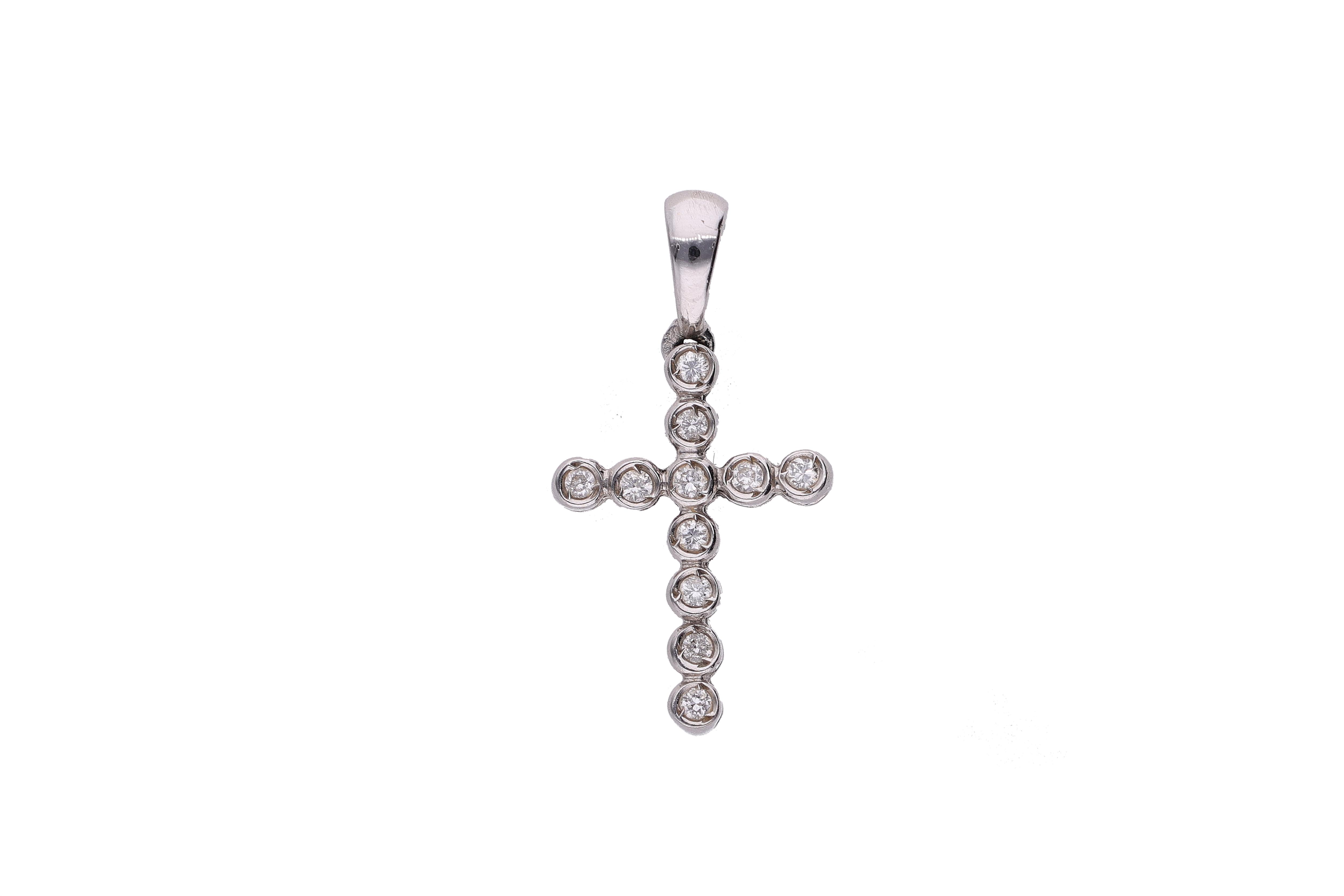 Pendente a forma di croce con diamanti - Asta Preziosi