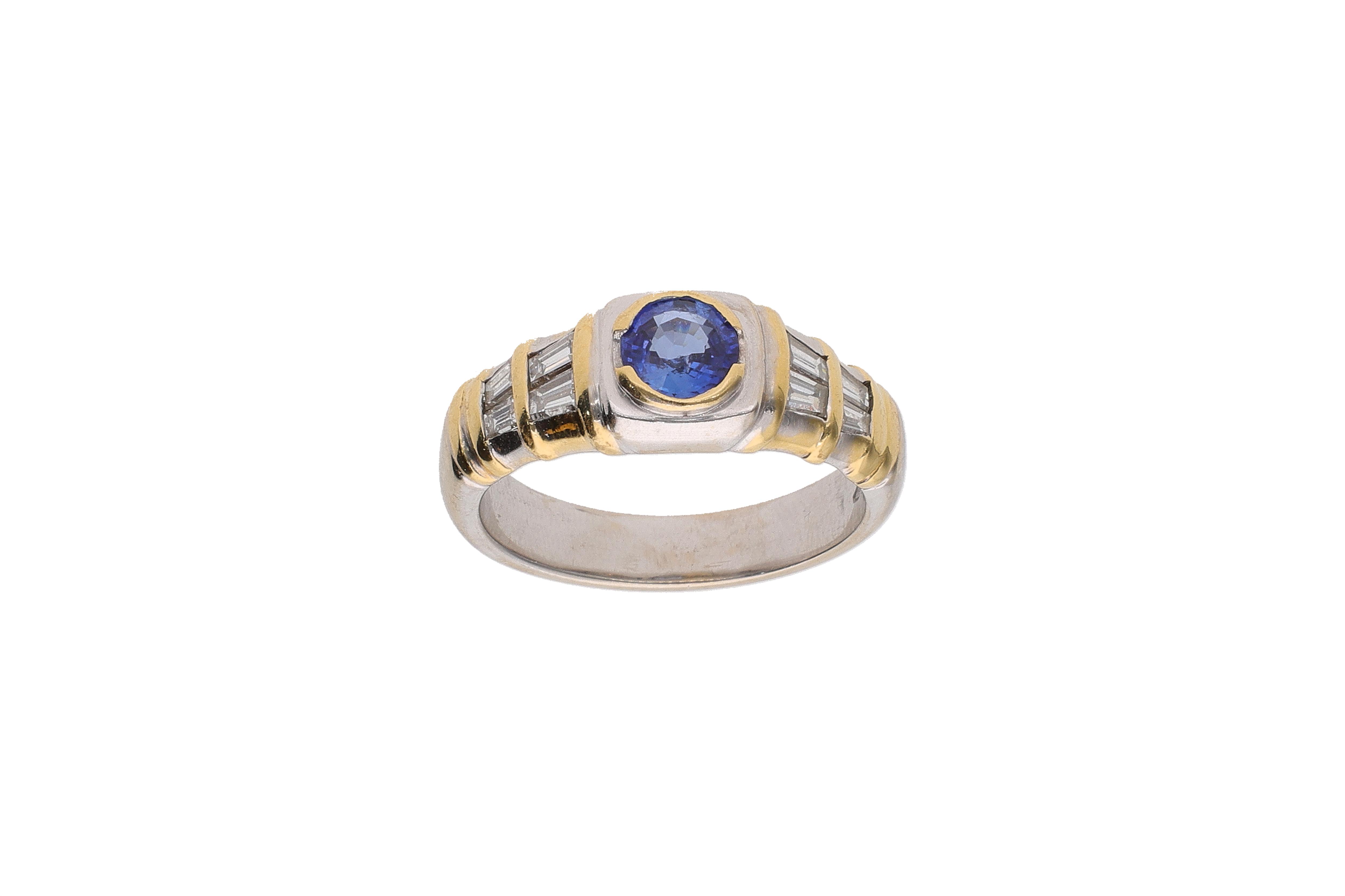 Anello con diamanti e zaffiro - Asta Preziosi