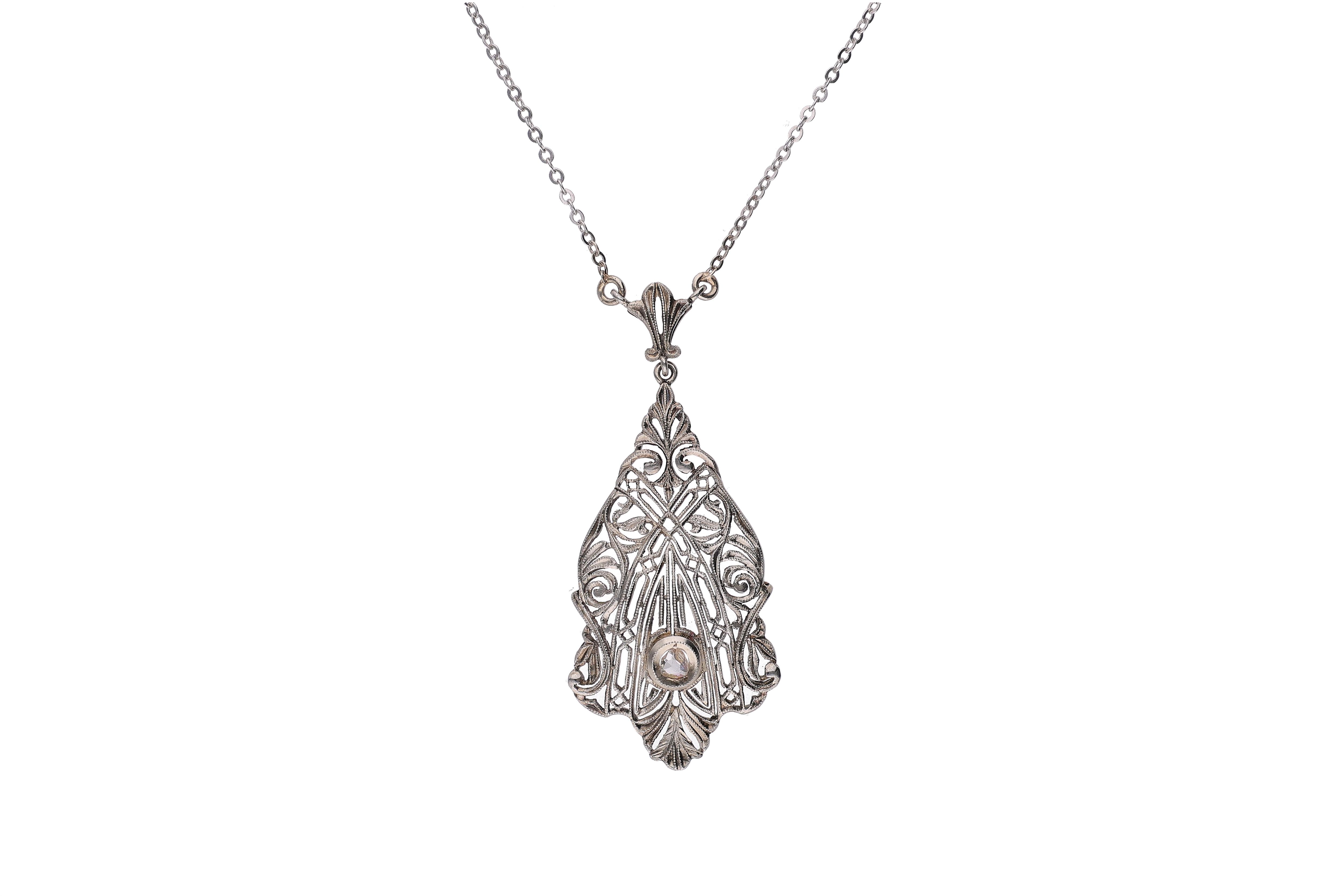 Collana con diamante - Asta Preziosi
