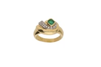 Anello con diamanti e smeraldo - Asta Preziosi Anello con diamanti e smeraldo - Asta Preziosi