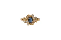 Anello con diamanti e zaffiro - Asta Preziosi Anello con diamanti e zaffiro - Asta Preziosi
