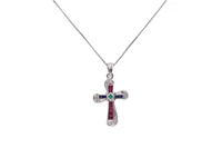 Collana e pendente con diamanti e pietre colorate - Asta Preziosi Collana e pendente con diamanti e pietre colorate - Asta Preziosi