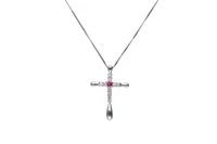 Collana e pendente con diamanti e rubino - Asta Preziosi Collana e pendente con diamanti e rubino - Asta Preziosi