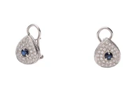 Paio di orecchini con diamanti e pietre blu - Asta Preziosi Paio di orecchini con diamanti e pietre blu - Asta Preziosi