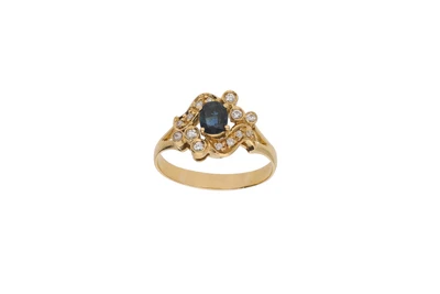 Anello con diamanti e zaffiro - Asta Preziosi Anello con diamanti e zaffiro - Asta Preziosi