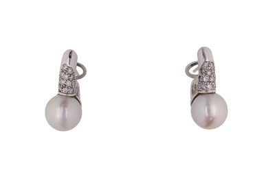 Orecchini con perle coltivate e diamanti - Asta Preziosi Orecchini con perle coltivate e diamanti - Asta Preziosi