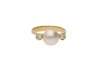 Anello con perla coltivata e diamanti - Asta Preziosi Anello con perla coltivata e diamanti - Asta Preziosi