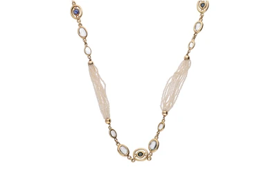 Collana di microperle con zaffiri e acquemarine - Asta Preziosi