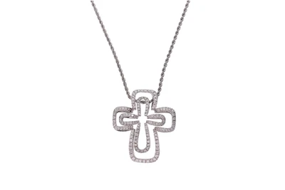 Collana e pendente a forma di croce scomponibile con diamanti - Asta Preziosi Collana e pendente a forma di croce scomponibile con diamanti - Asta Preziosi