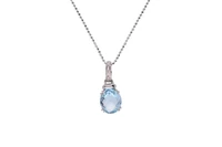 Collana e pendente con piccoli diamanti e topazio - Asta Preziosi